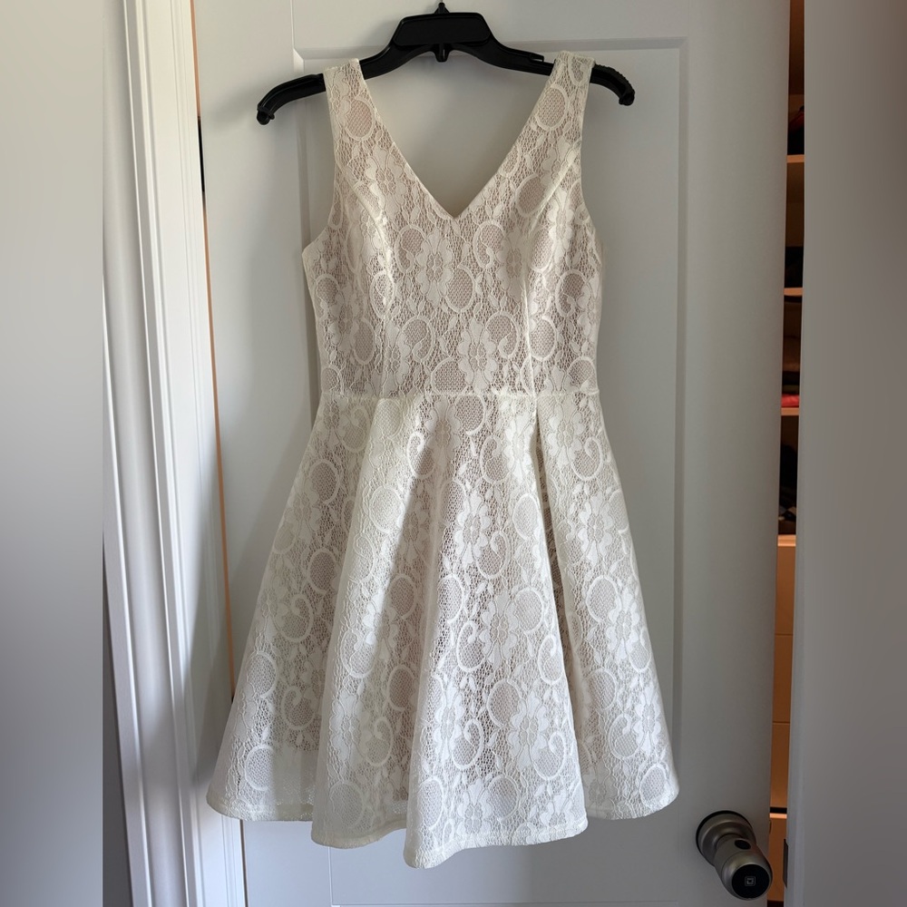 Soprano White Lace Mini Dress